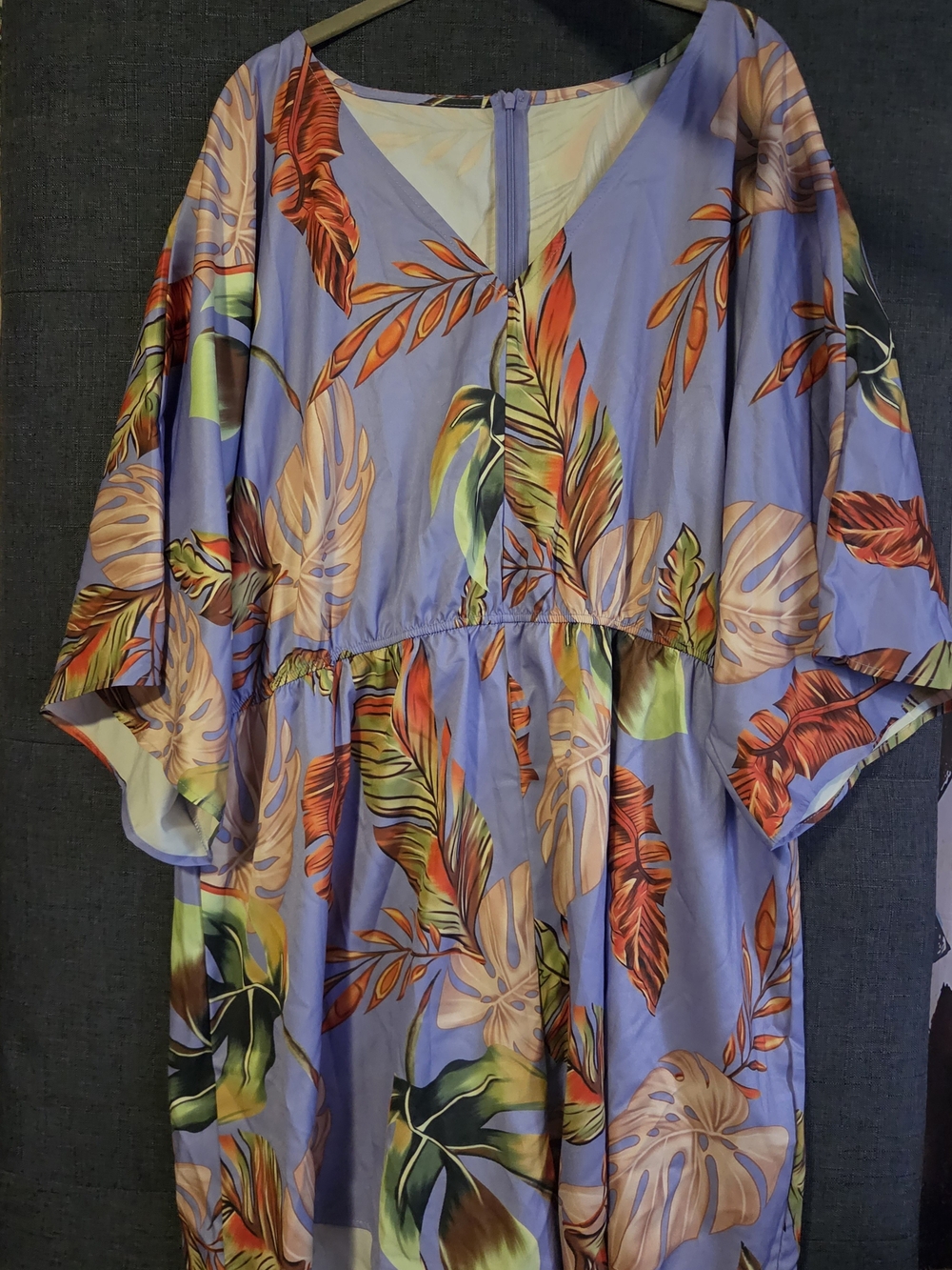 Purple Tropical Print Women's Romper